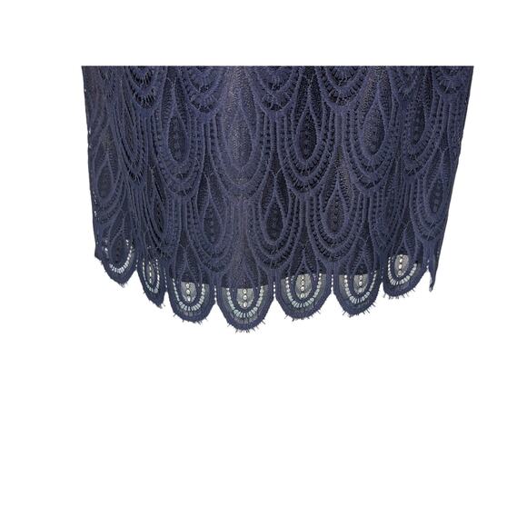 Lilly Pulitzer Sz 14 HERA Navy Blue Scalloped Lace Dress - Picture 6 of 11
